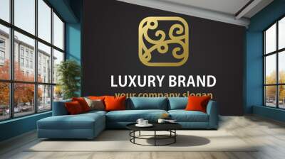 gold company logo sign template Wall mural