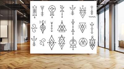 Hipster sacred geometric shapes vector set Wall mural