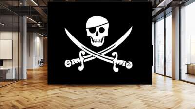 Jolly roger pirate flag vector Wall mural