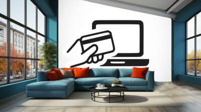 Online card payment icon vector Wall mural