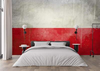 Poland grunge flag Wall mural