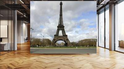 Eifel tower on bad weather day Wall mural