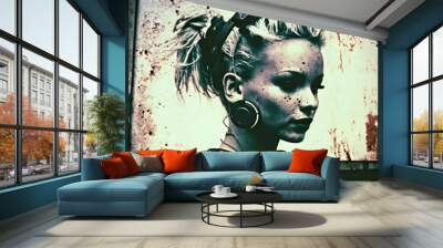 35mm 90s poster grunge techno dj  Wall mural