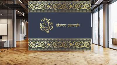 ganesha, traditional hindu wedding card design, rajasthan ,india Wall mural