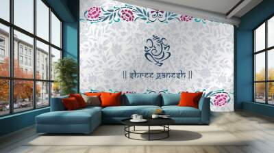 Ganesha, wedding card, royal Rajasthan, India Wall mural