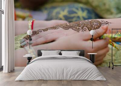 henna design, bride , wedding , Rajasthan, India Wall mural