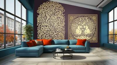 traditional paisley floral pattern, textile , Rajasthan, royal India Wall mural