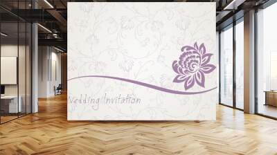 water lily , wedding card design, India Wall mural