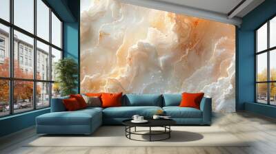 Soft organic abstract pattern with warm beige tones and subtle texture resembling marble Wall mural