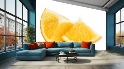 two quarter pieces of orange with isolated background Wall mural