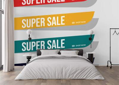 Super sale label signs Wall mural