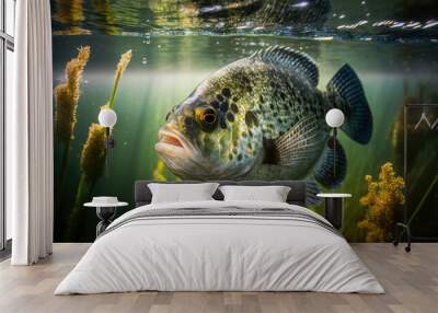 Crappie Summer Lake Close Up created with Generative AI Technology, ai, generative Wall mural