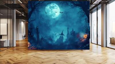 Halloween post card background, poster,  frame image Wall mural