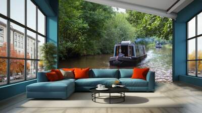 Passing traffic on the Llangollen Canal at Whixall Moss, on the England/Wales border Wall mural