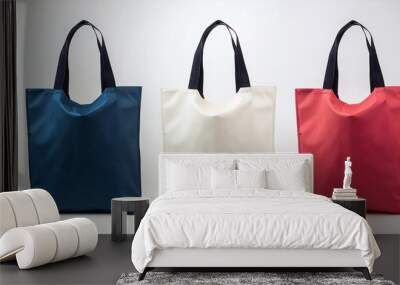 Fabric tote bag mock up on isolated background. Wall mural