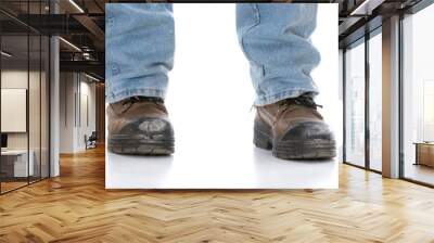 man wearing workboots Wall mural