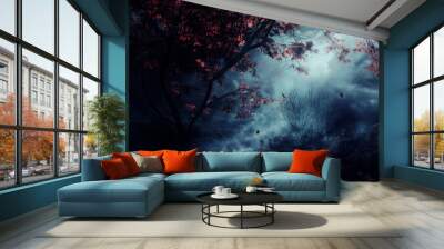 forest in the night, fantasy wallpaper Wall mural