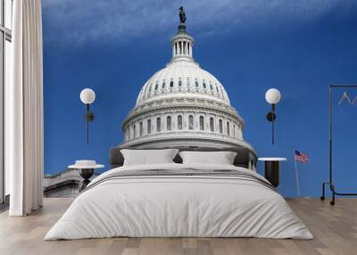 The huge dome of the United States Capitol in Washington Wall mural