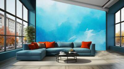 Abstract background with a blue to white gradient. Wall mural