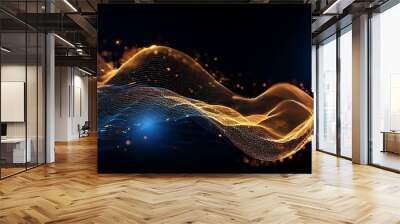 abstract particle waves background Wall mural