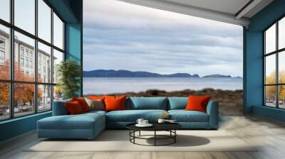 beautiful island on a blue ocean in summer at dusk in australia Wall mural