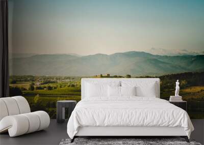 Beautiful panoramic view of vineyards hills in Friuli Venezia Giulia region, Collio, Colli Orientali. Wall mural