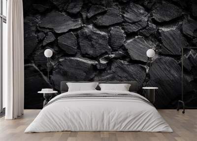 black gray rough dark wall texture background Wall mural