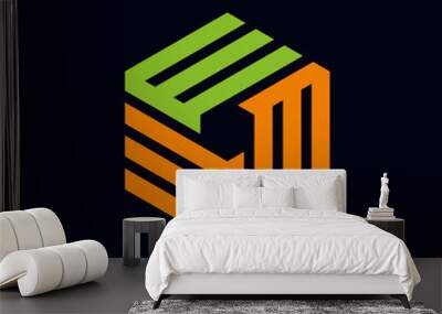 Creative initial letter EBM logo design concept vector Wall mural