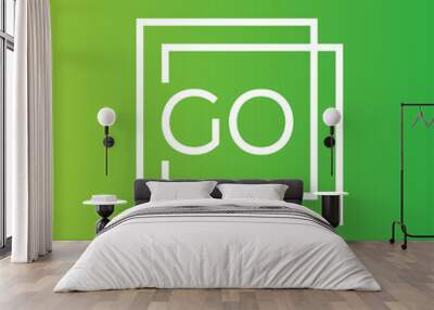 Creative initial letter GO square logo design concept vector Wall mural