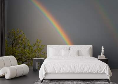 Rainbow sky after the rain real photo Wall mural