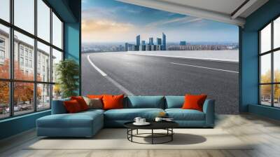 Urban construction roads and skyline Wall mural