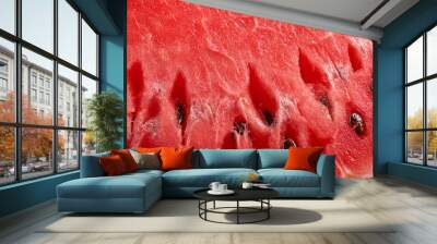 watermelon juicy seedless texture of flesh closeup Wall mural