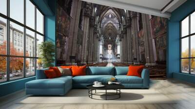 Interior View of Milan Cathedral Wall mural