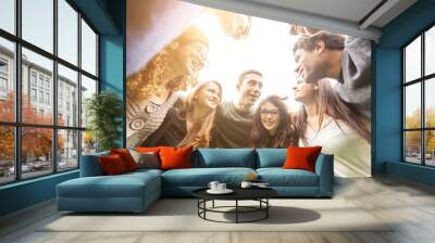 Multiethnic Group of Friends in a Circle Wall mural