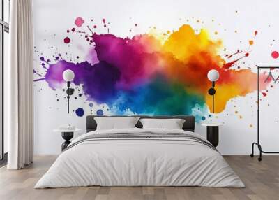 Abstract Watercolor Splash Background - Colorful Paint Design Wall mural