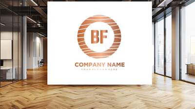 BF Initial Letter circle wood logo template vector Wall mural