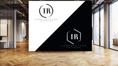 Initial Letter TR Circle Brush & Hexagon Brush Logo Template Vector Wall mural