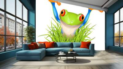 Little tree frog on grass Wall mural