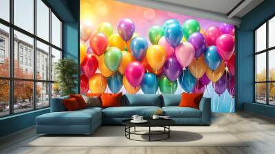 colorful balloons with a colorful background Wall mural