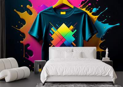 t shirt design with splashes Wall mural