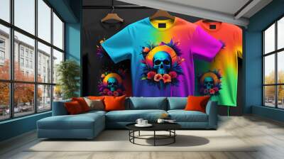 t shirt design with splashes Wall mural