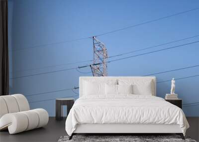 high voltage power lines pylon Wall mural