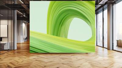 Abstract 3d rendering of twisted lines. Modern green background design, illustration of a futuristic shape Wall mural