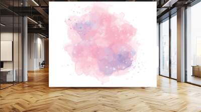 Pink stain splash watercolor illustration Wall mural