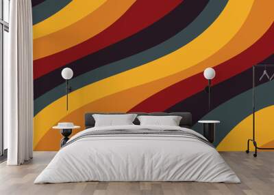 abstract backgrounds color line . Waves, swirl, twirl pattern. Twisted and distorted vector texture in trendy retro psychedelic style Wall mural