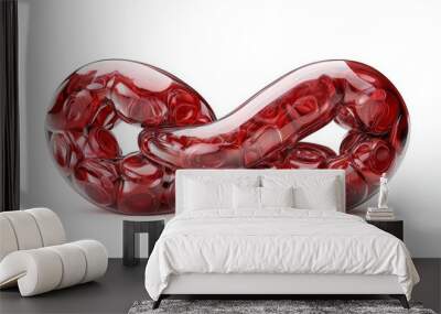 A realistic 3D model of a human stomach, showing the connection to the esophagus and duodenum, isolated on a white background. Wall mural