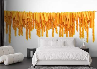 Freshly made pasta hanging to dry in an Italian kitchen, representing tradition, culture, and culinary art Wall mural