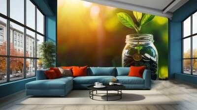 Long-term planning and investment strategies for achieving financial freedom Wall mural