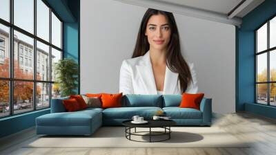 Confident and Poised Corporate Businesswoman Posing in Studio Setting Wall mural