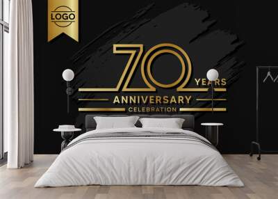 70 year anniversary celebration design template. vector template illustration Wall mural